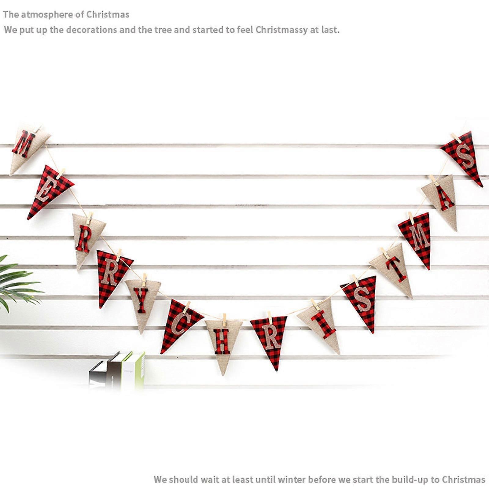 Christmas Decorations 4pc Triangles Christmas Flag Pulling