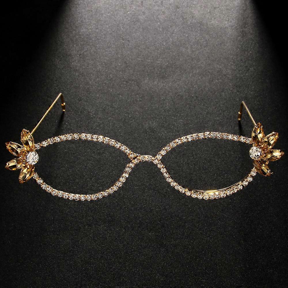 New shaped oval glasses frame without lenses simple street shooting frame glasses Eyeglass frame gold