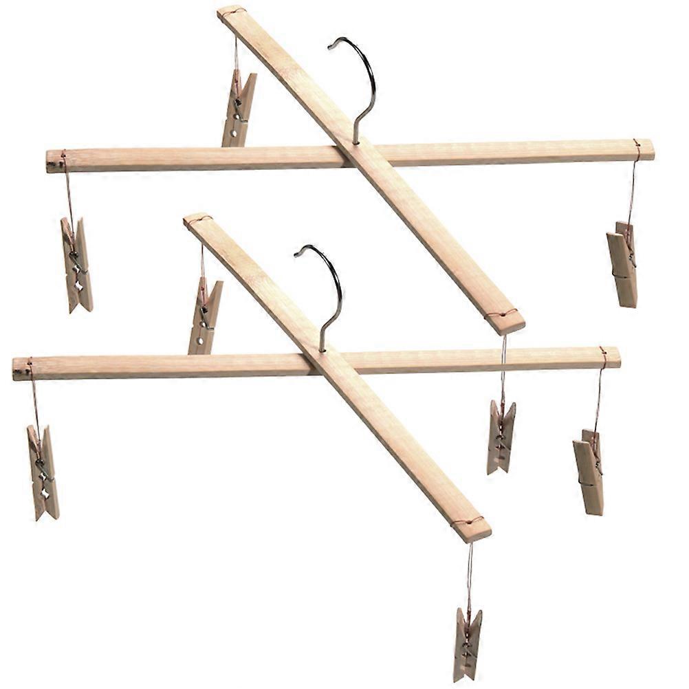 Underwear Rack Bamboo Drying Rack with Clips 10Pcs for Home Use