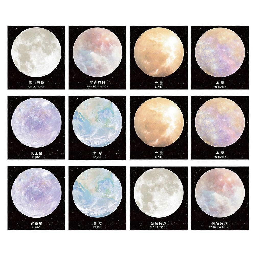 School Stationery Accessories Planet Shape for Note Taking 24Pcs Memo Pad