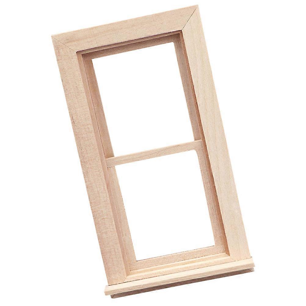 Adorable Mini Wooden Window Accessory For Children With Rectangular Shape Suitable For Mini House Decoration In 5 Sets