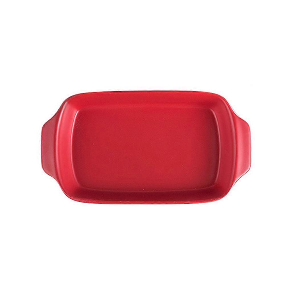 Kitchen Supplies Cake Baking Tray for Baking Use 3Pcs Red Ceramic