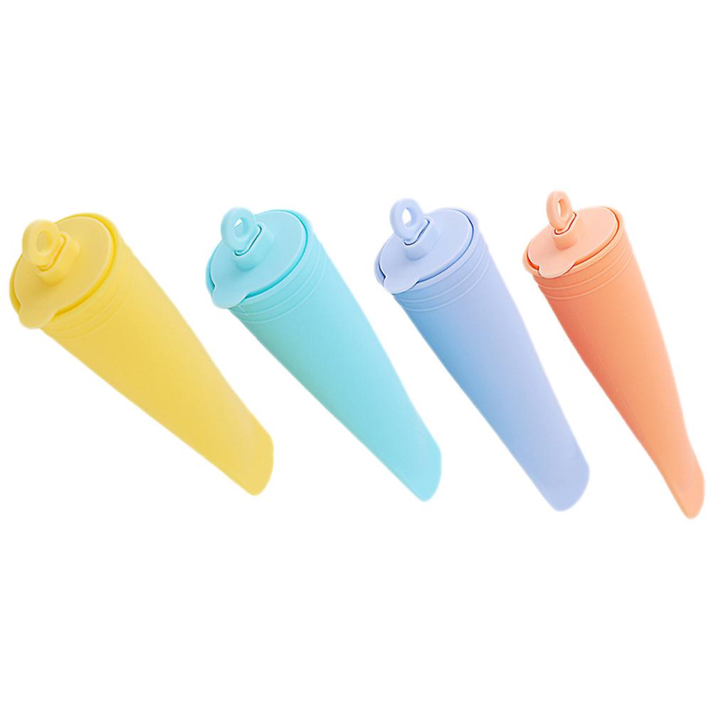 Silicone Ice Cream Mold for Making 4Pcs Popsicles Reusable in Assorted Colors