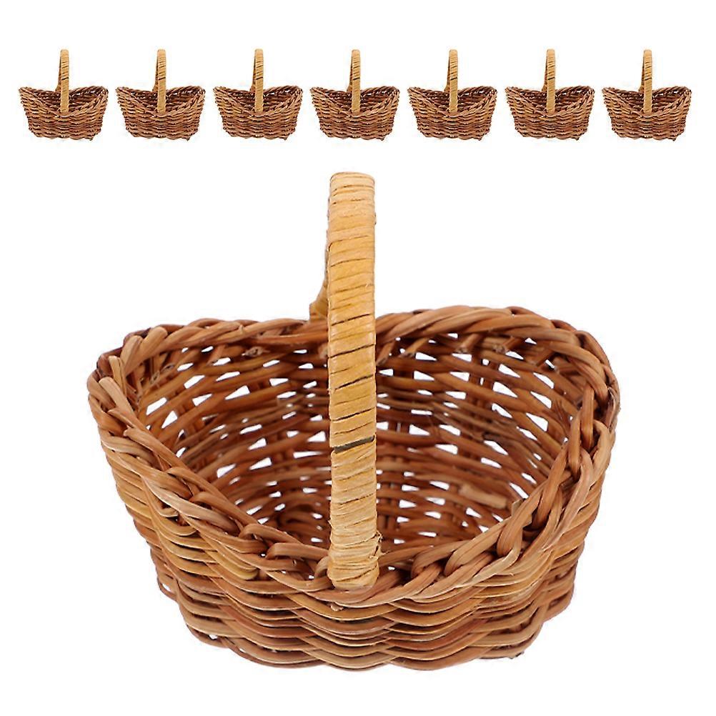 Tiny Flower Storage Basket Ideal for Dolls and Craft Enthusiasts Made of Woven Material Perfect for Home Decoration 8Pcs