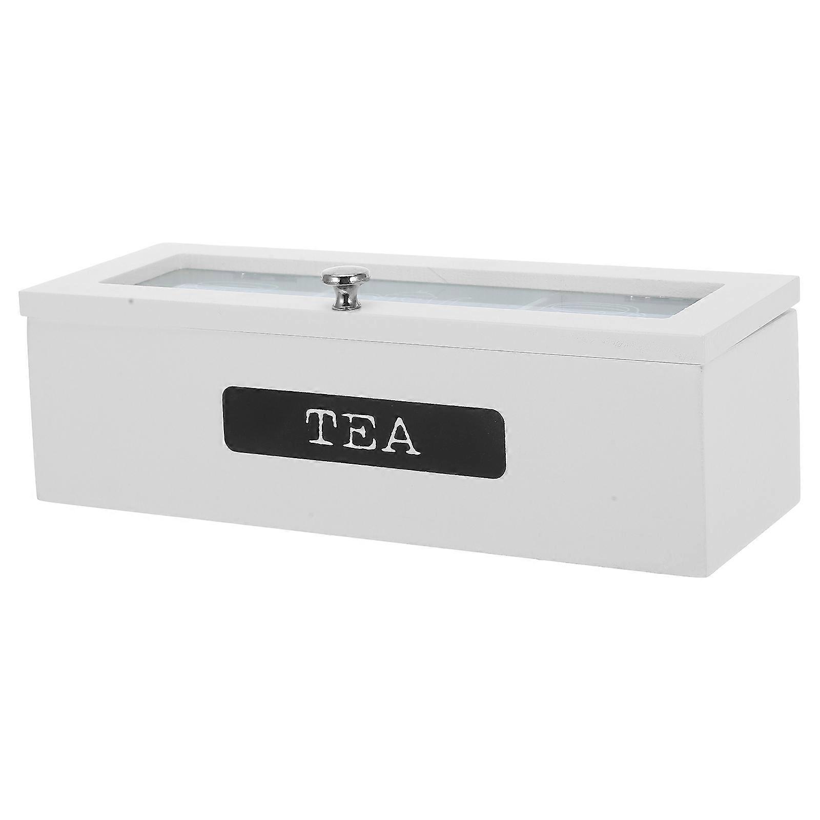 Tea Storage Organizer Wooden Box with Multiple Compartments 3Pcs