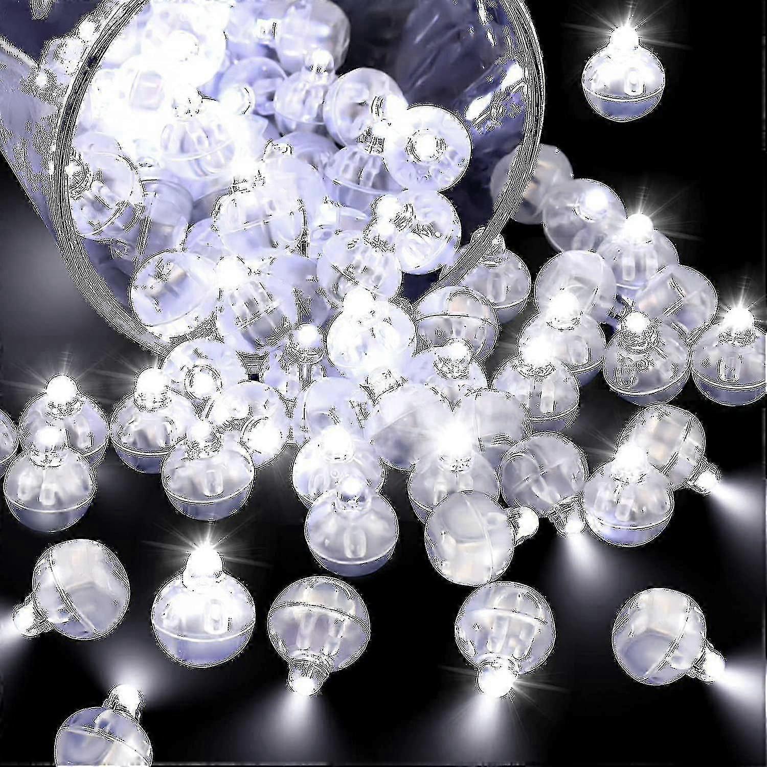 100 Pcs LED Balloon Light, Mini Waterproof White Balls for Party