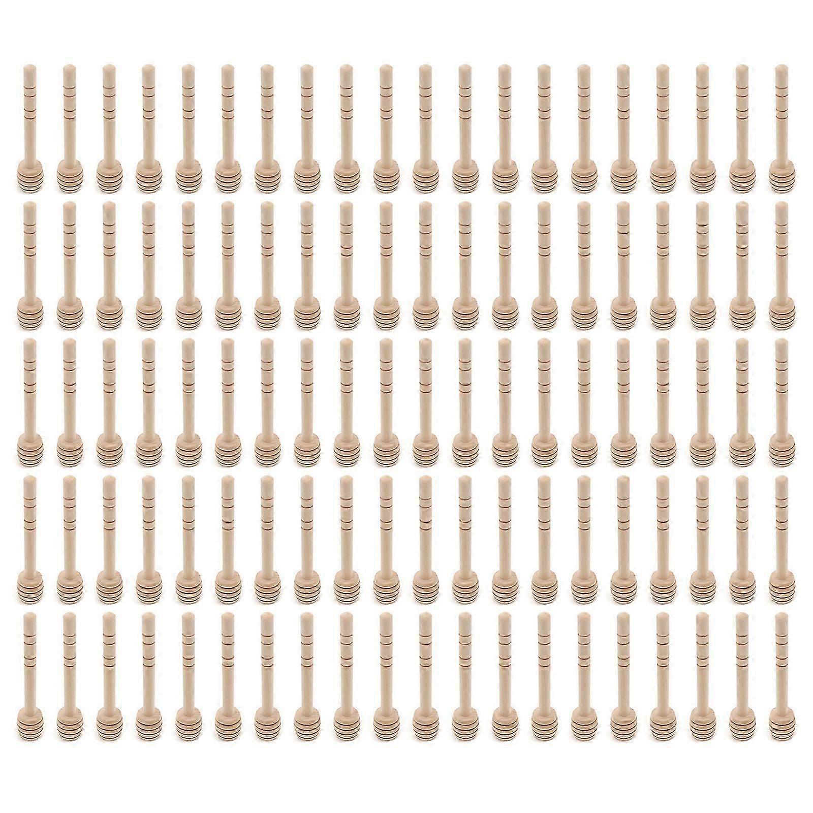 Reusable Wooden Honey Dippers and Stirrers in Two Sizes for Easy Honey Jar Scooping and Stirring