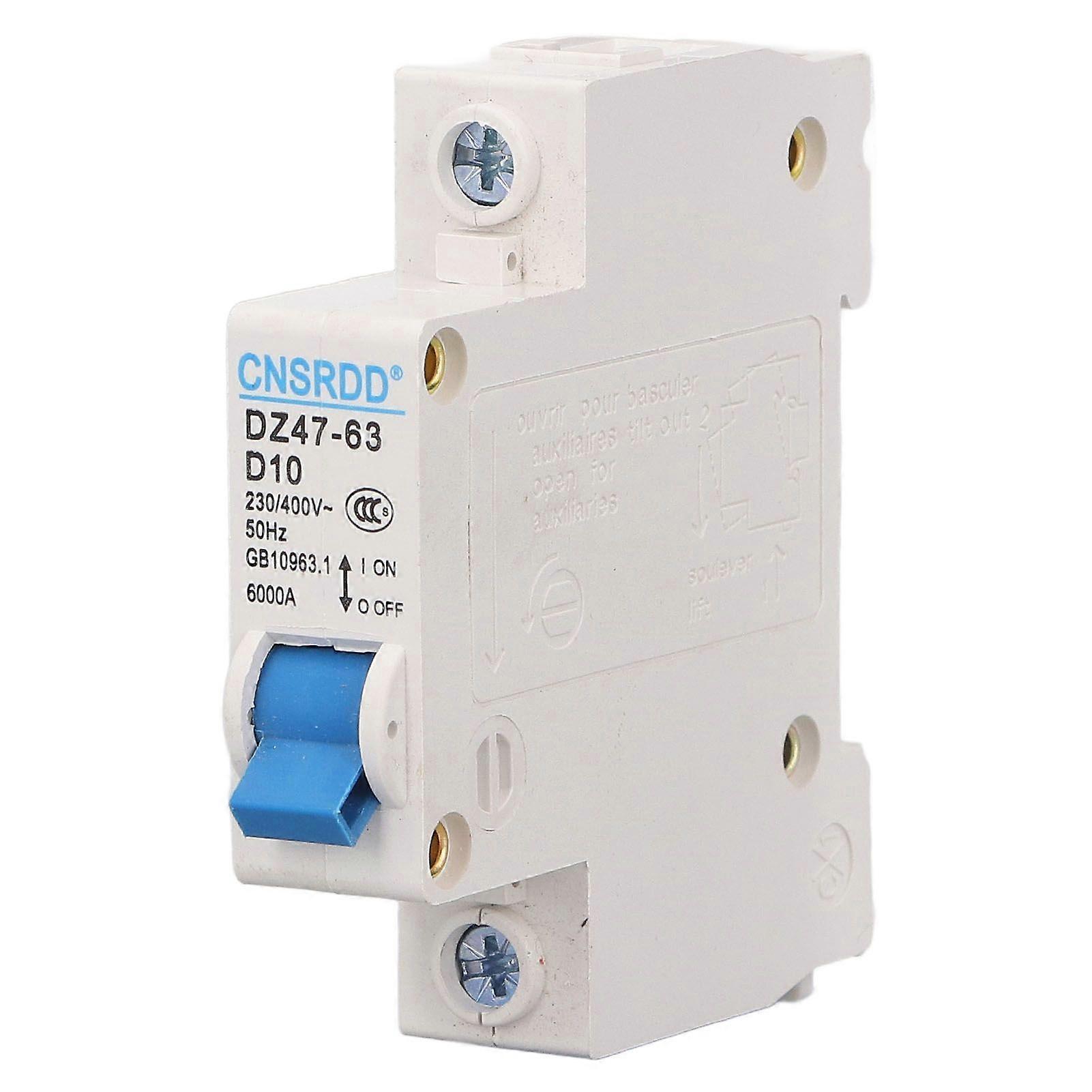 Mini Circuit Breaker 1P 230V 400V Din Rail 10A 6000 Breaking Capacity Circuit Breaker