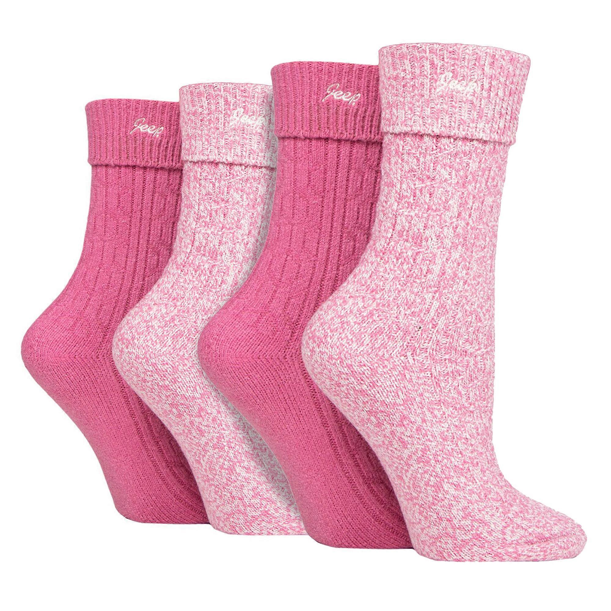 Jeep - 4 Pack Ladies Super Soft Walking Boot Hiking Socks