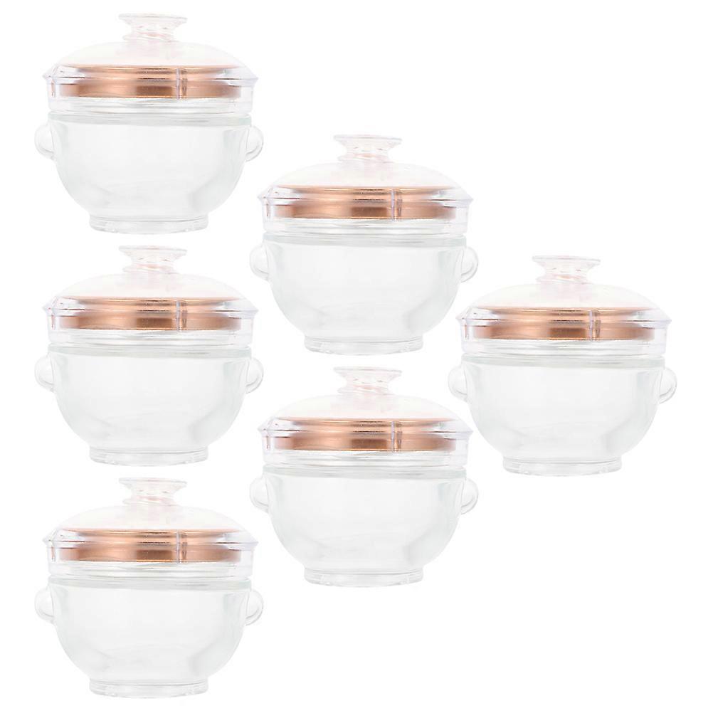 Glass Bird's Nest Bottle for Sealed Food Storage 6Pcs with Lid