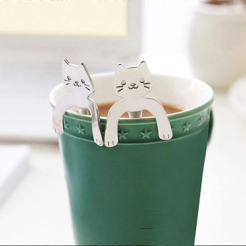 Creative Cat Stirring Spoon - Cute Spoon Long Handle Spoons Flatware Drinking Tools Kitchen Gadget