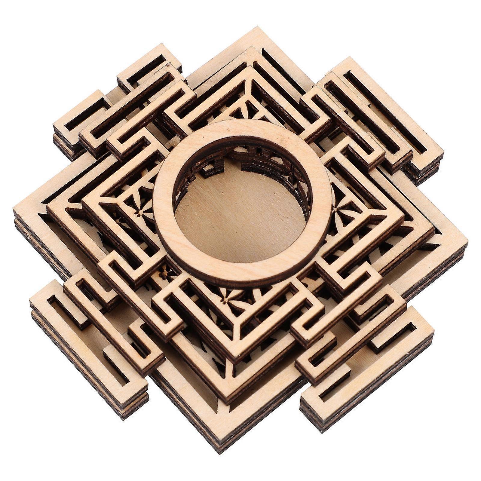 2Pcs Delicate Crystal Ball Holder Wooden Stand For Home Office Decor Beige Square Shape Suitable For Stable Placement