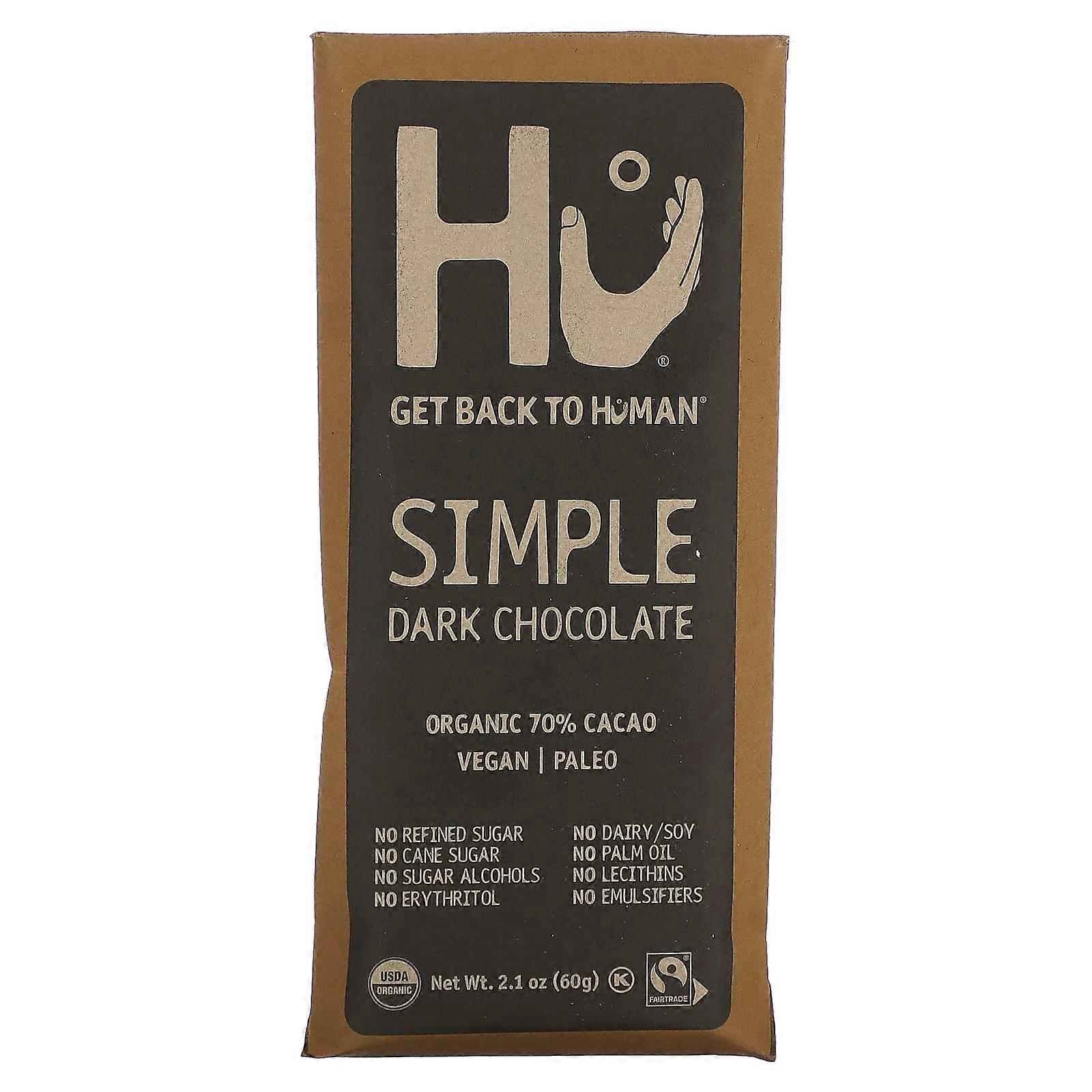 Simple Dark Chocolate, 2.1 oz (60 g)
