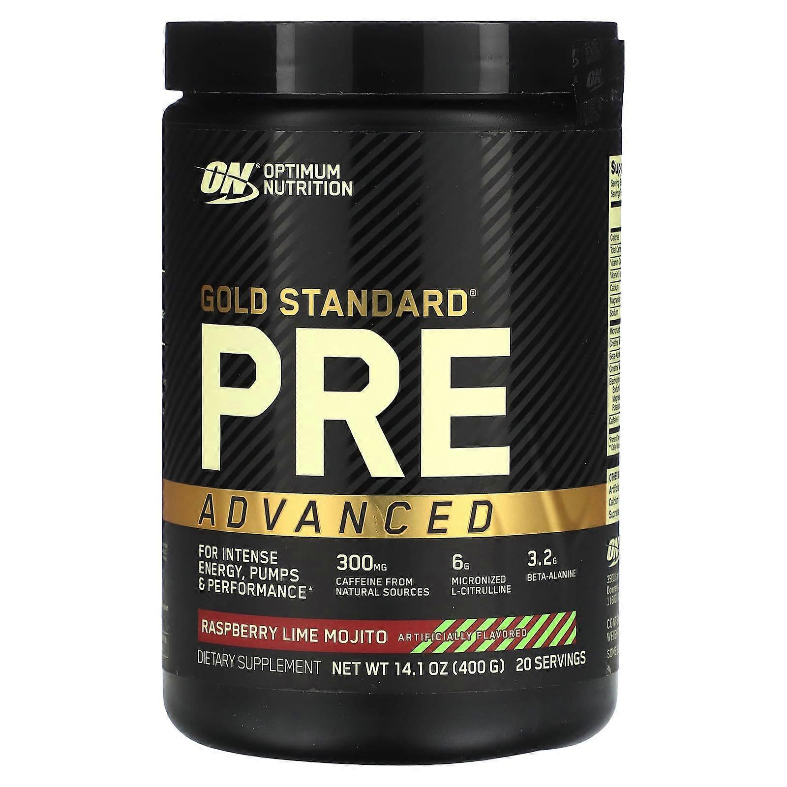 Gold Standard Pre Advanced, Raspberry Lime Mojito, 14.1 oz (400 g)