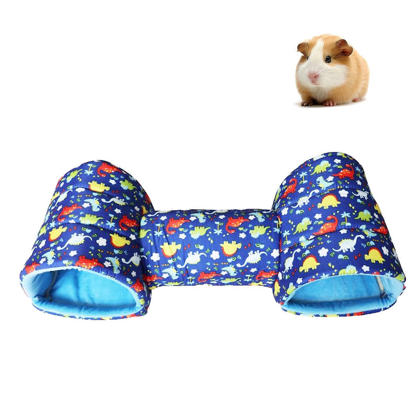 Hamster Tunnel Bed Machine Washable AntiSlip Small Pet Tunnel Accessory For Hamsters Chinchillas Ferrets Rabbits Blue