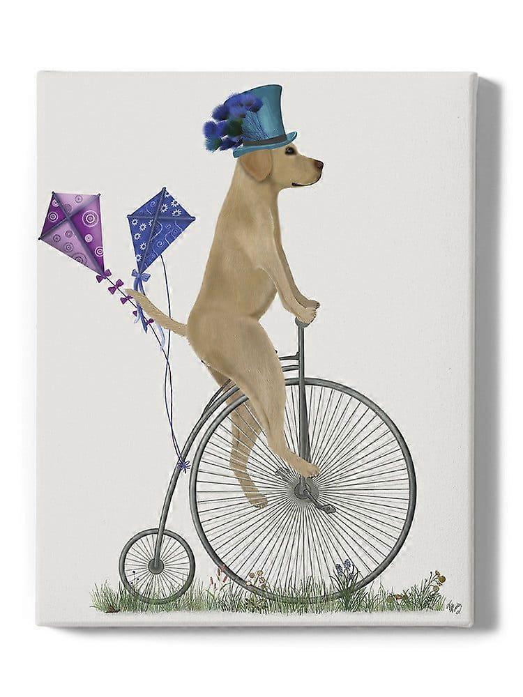 Labrador On A Unicycle Wrapped Canvas -Fab Funky Designs,-ouyac27