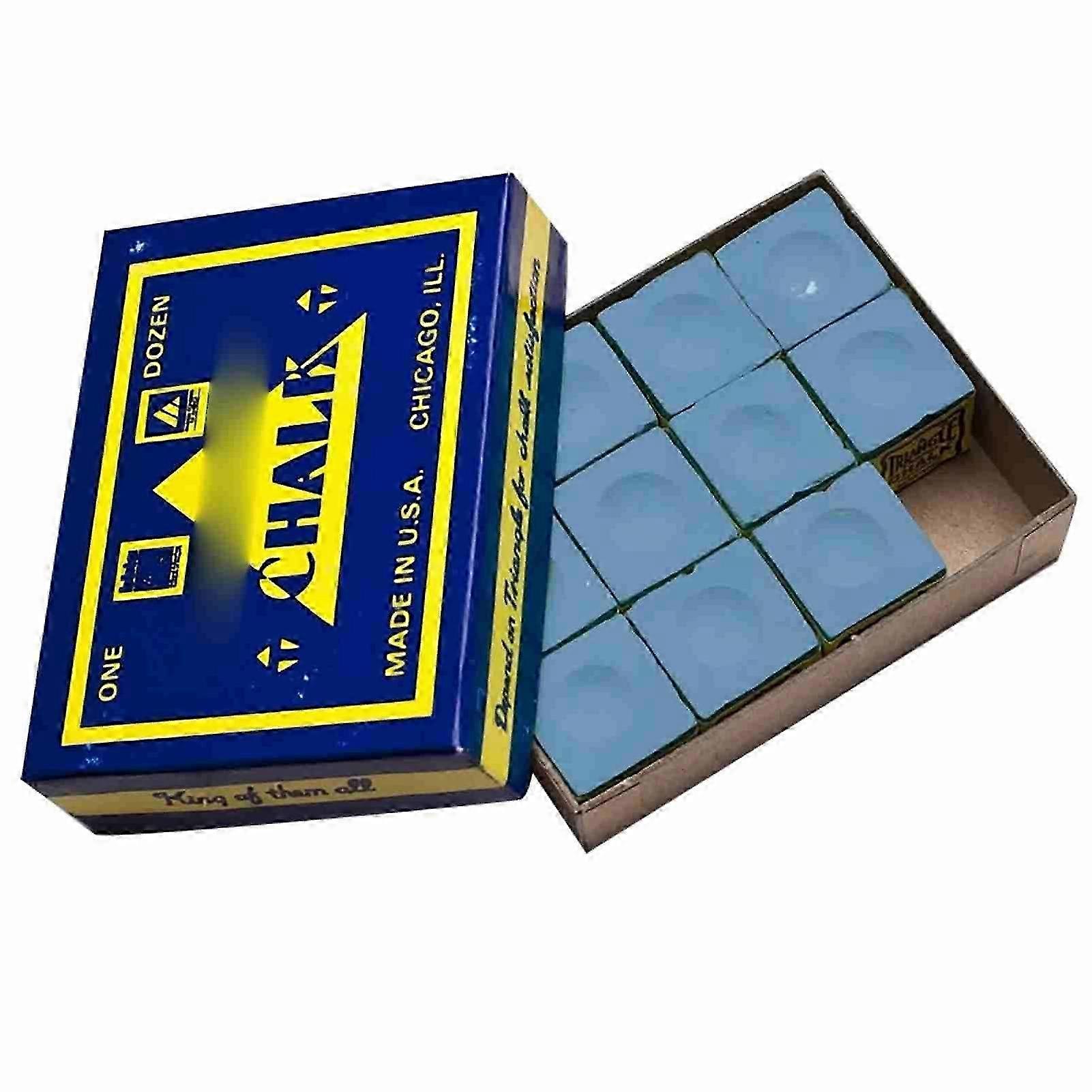 Pool Chalk Cubes Professional Billiard Cue Chalk Pool Table Accessories for Home Gaming 12 Packs in Blue