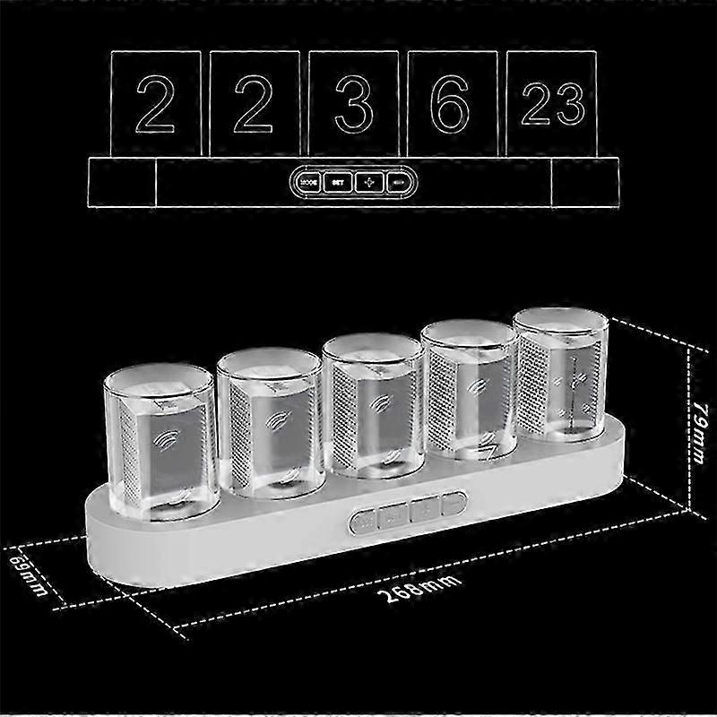 Digital Nixie Tube Clock with RGB LED Glows Light for Home Desktop Decoration DIY Idea Birthday Gift