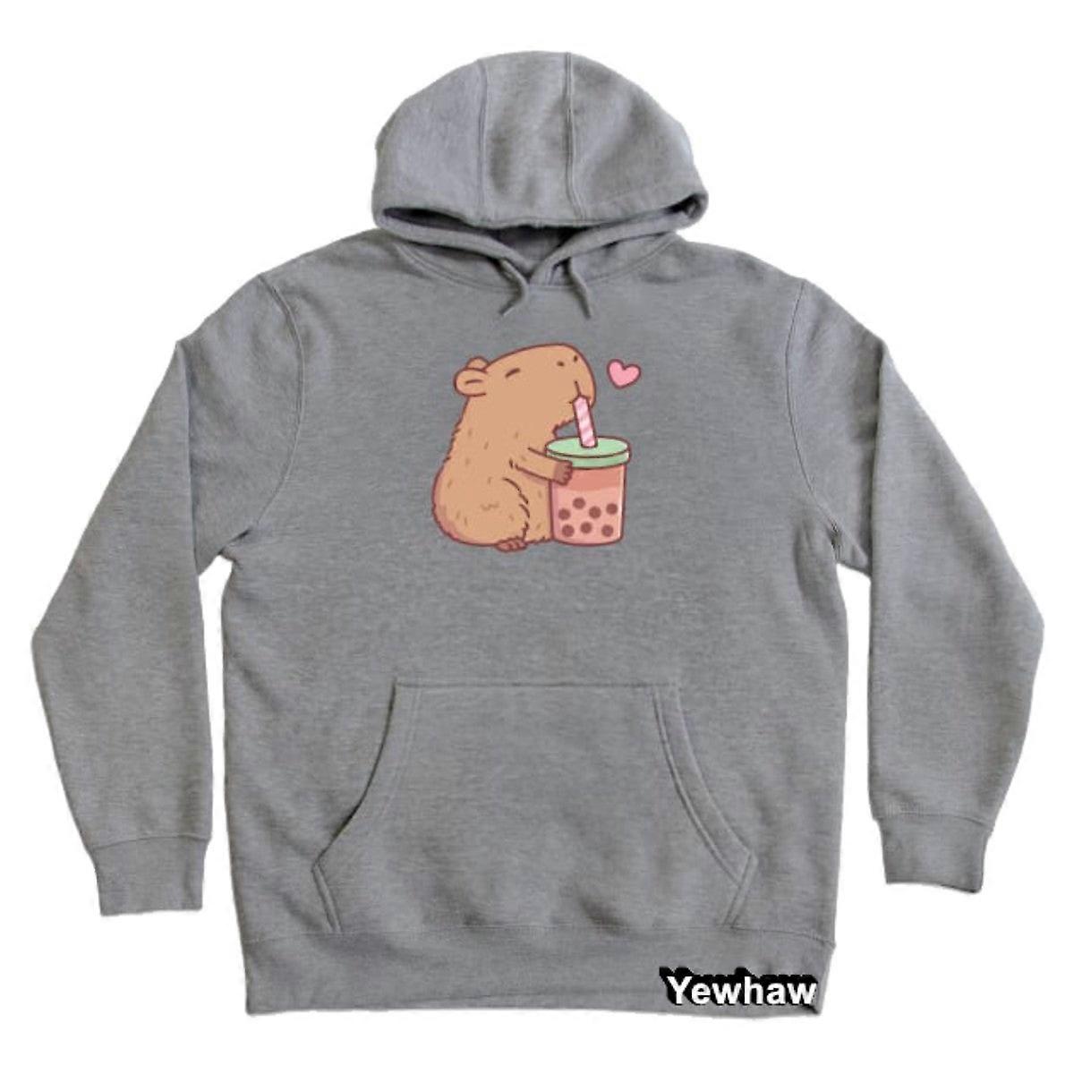 Cute Capybara Loves Bubble Tea Hoodie