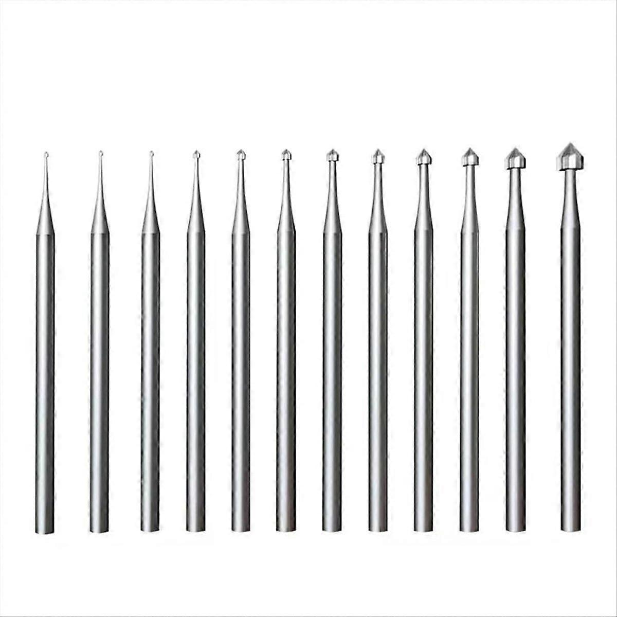 12 Pcs Cylinder-Cone Shape Carving Burr Sets, 3/32 inch Shank