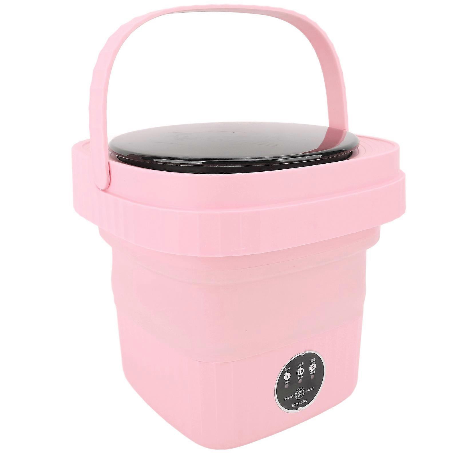 6L Portable Foldable Mini Washing Machine IPX4 Waterproof Pink