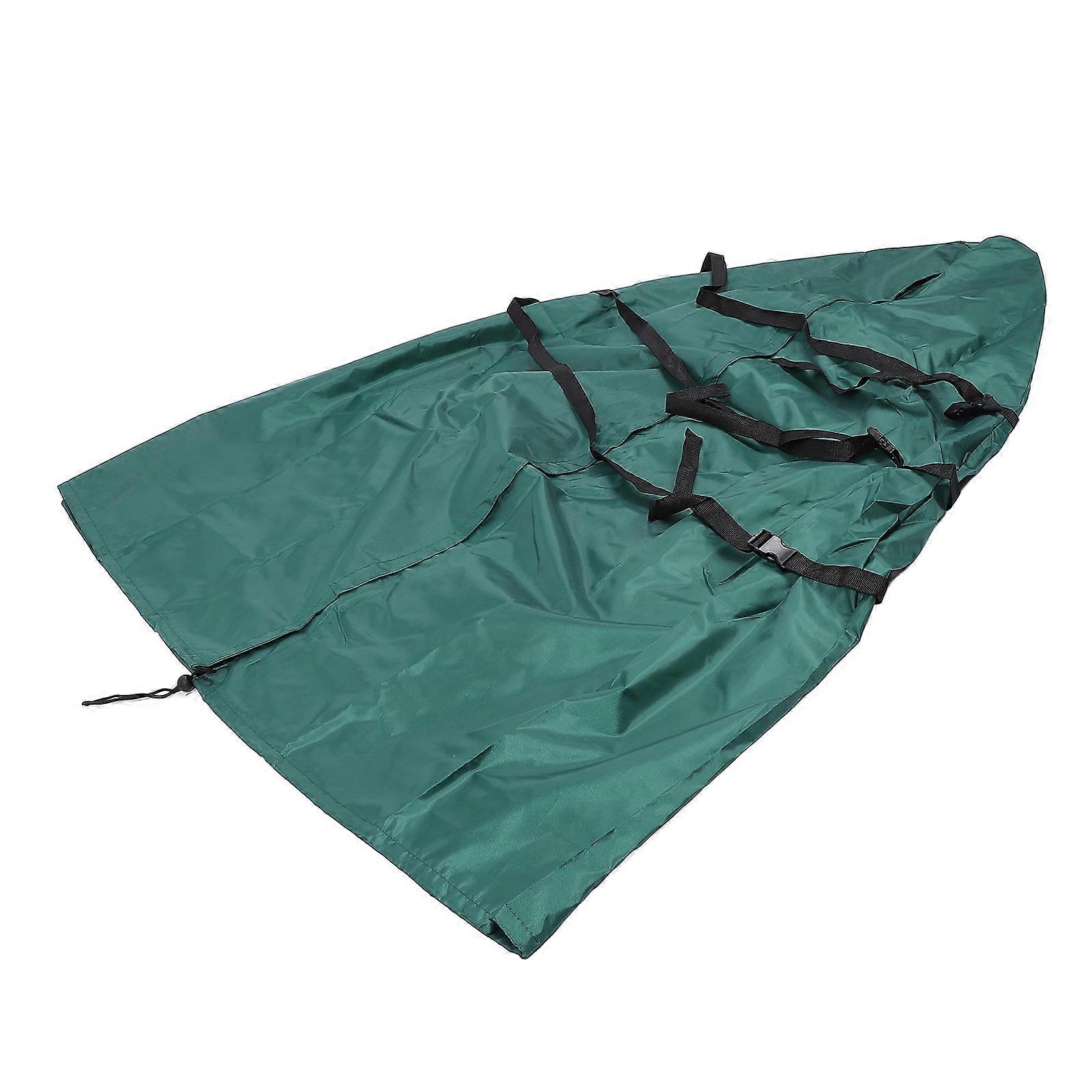 Xmas Tree Storage Bag Multi Function Windproof Rainproof Sunscreen 420D Cloth Outdoor Upright Artificial Tree Dust Cover Dark Green 34x75inches 