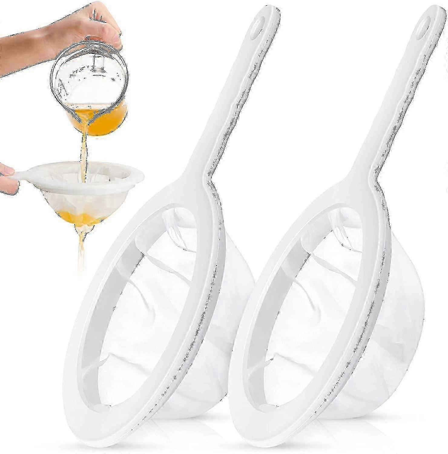 2pcs Fine Mesh Strainer Nylon Food Mesh Sieve Plastic Mesh Colander