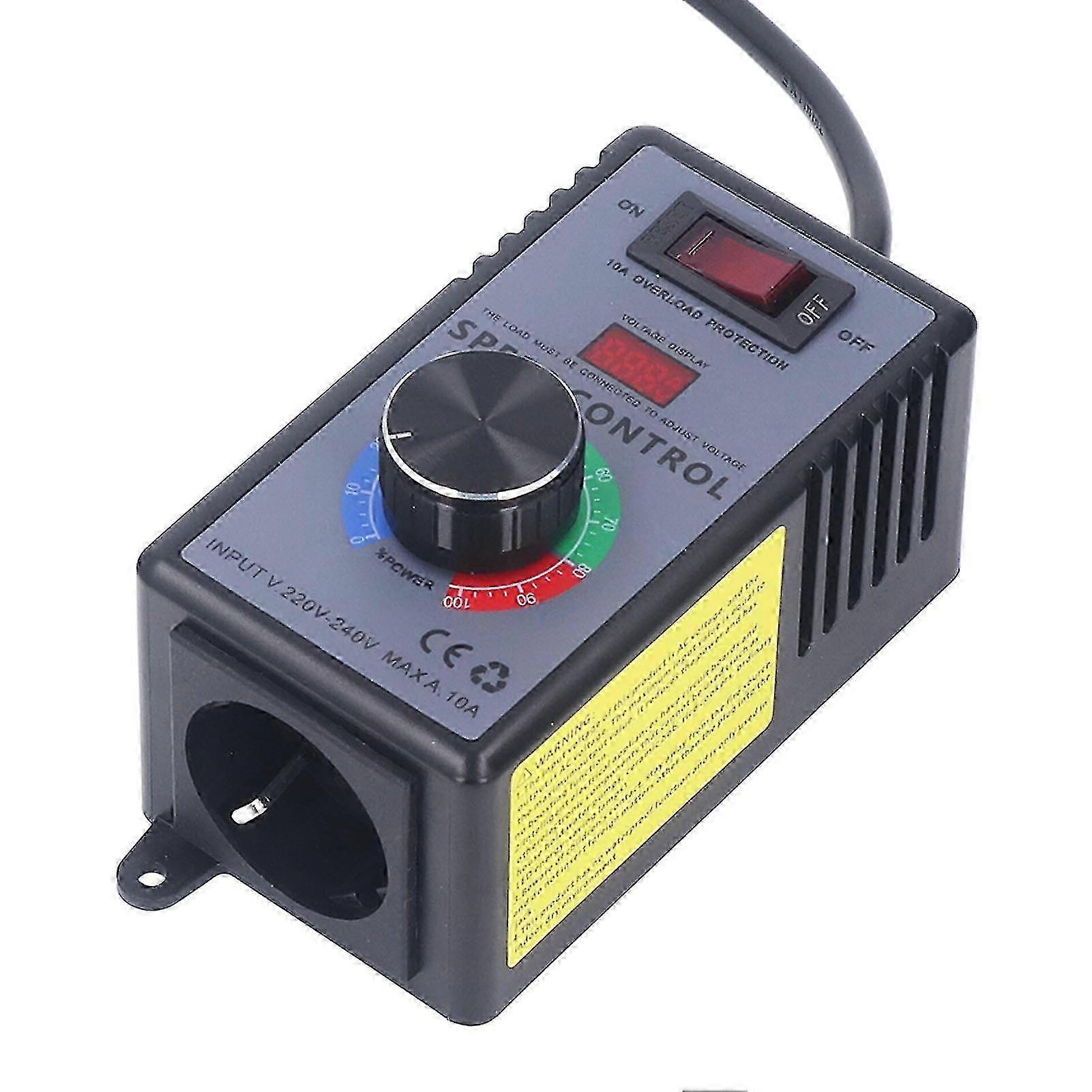 Motor Speed Controller 0?220VAC Output Variable Fan Speed Regulator with Overload Protection AC220?240V EU Plug