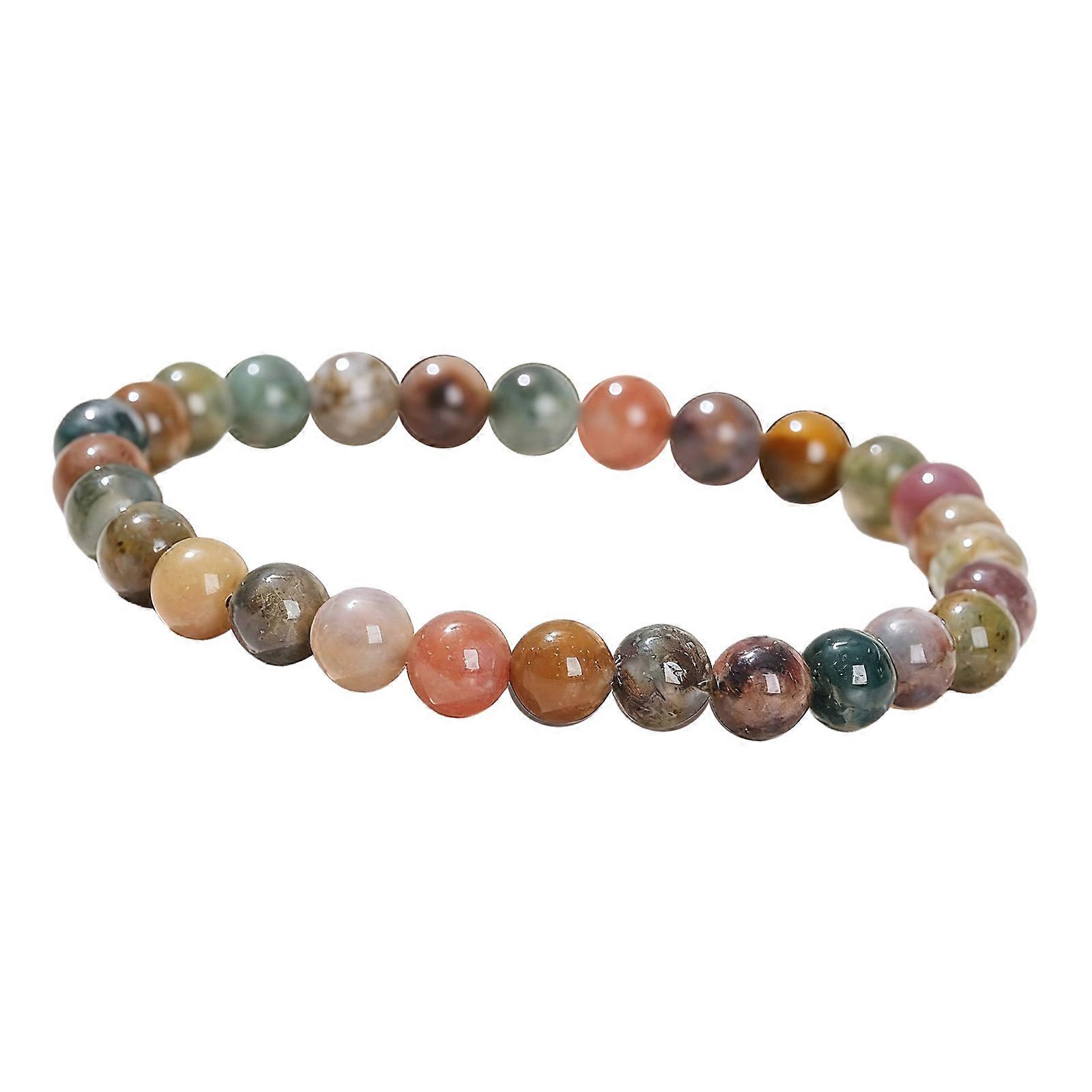 Handcrafted Round Agate Bracelet Natural Beads Wrist Chain Bangle With Smooth Texture For Daily Outfit Styling  12mm