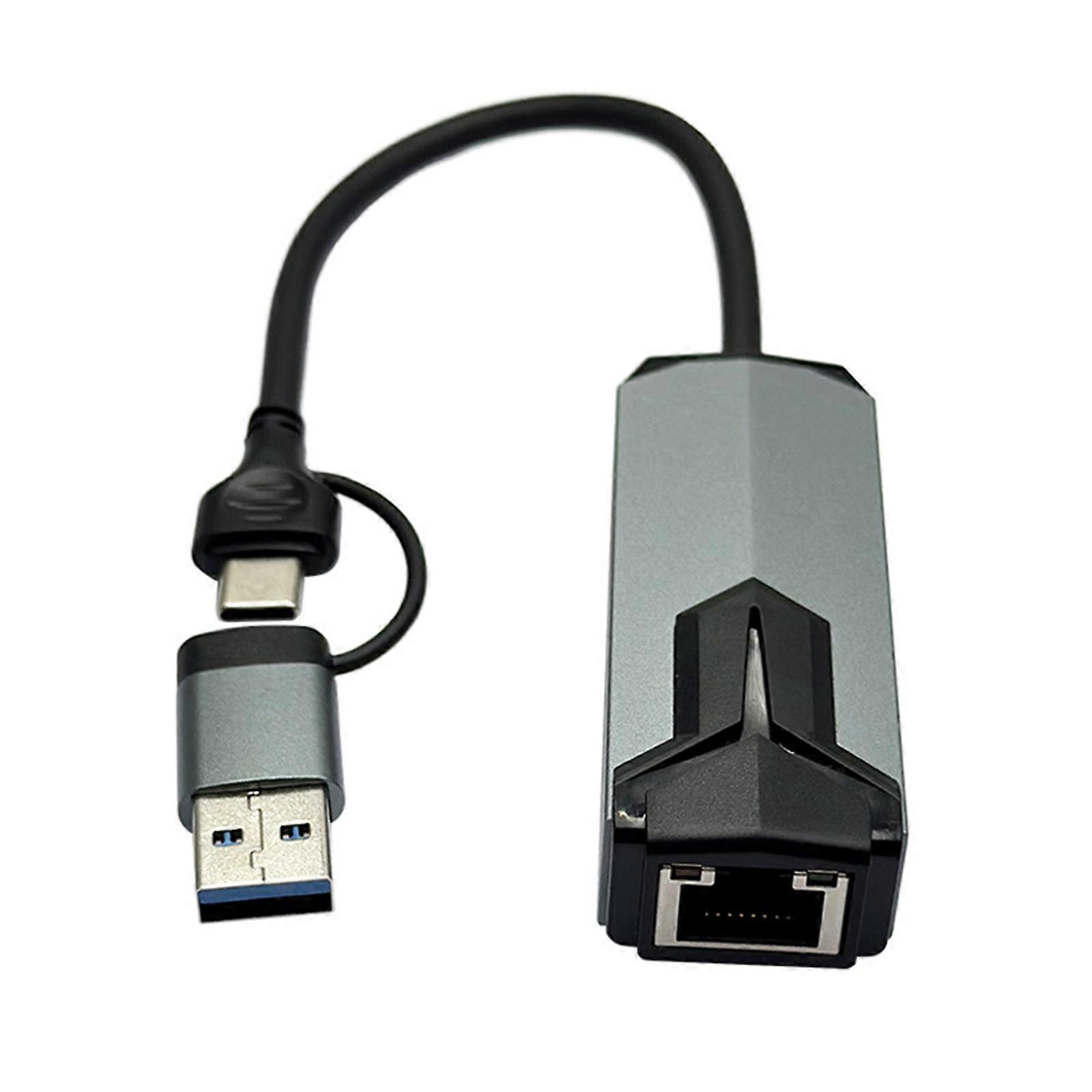 USB C To RJ45 Ethernet Adapter 5000Mbps High Speed LAN Converter for Laptops Tablets Aluminum Housing Compactly Design Multicolor