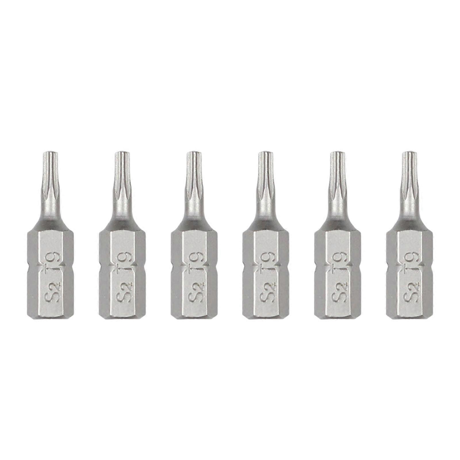6Pcs Industrial Hexagonal Security Bit Kit Steel Assorted Magnetic Screwdriver Bit Impact Bit Set Multicolor