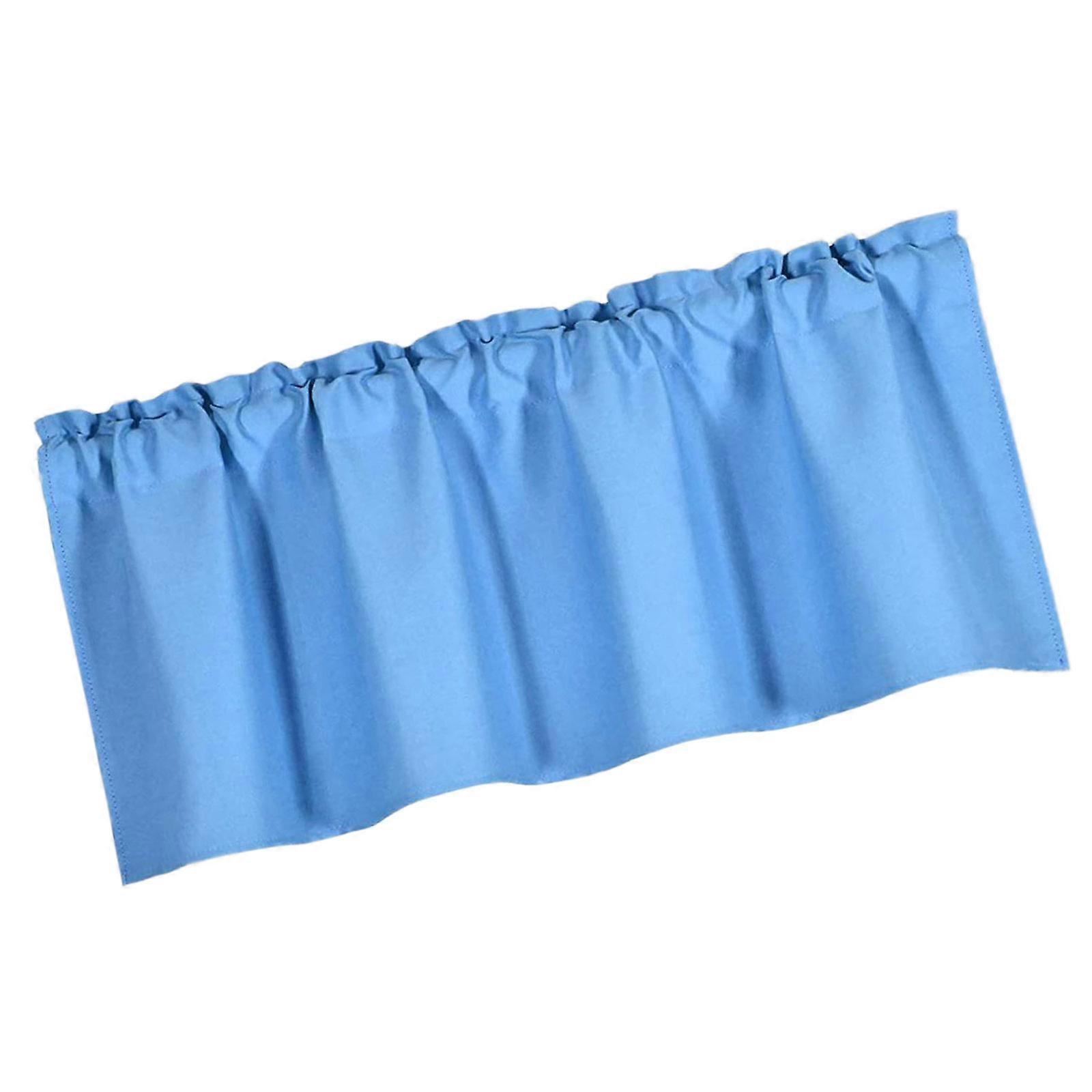 Polyester Blackouts Short Curtain Offering Superior Light Reduction Privacy Valance Drape For Stylish Home Apartment Use  Sky Blue
