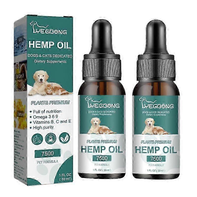 犬&猫用2xペットシードオイル|自然な痛みと不安の緩和 |ビタミンB、C、E |高純度栄養ペットオイル30ml