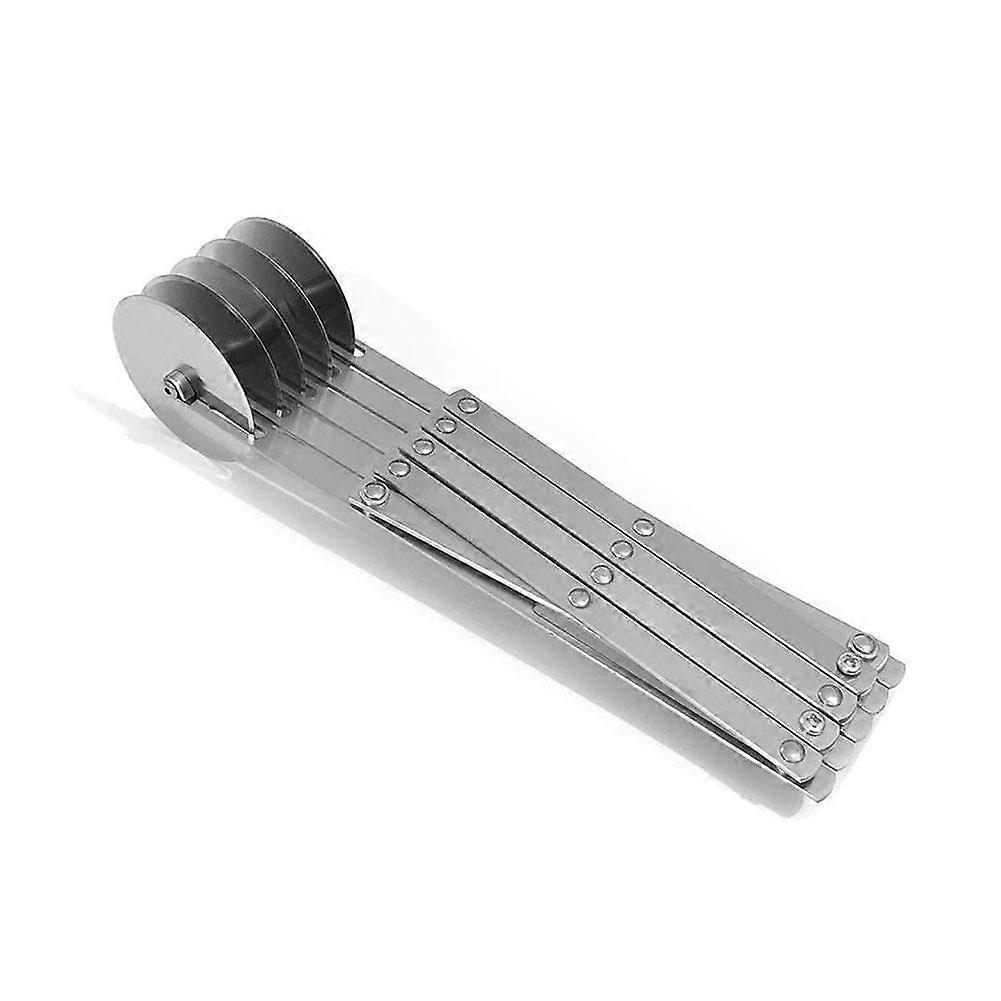 Stainless Steel Dough Lattice Cutter with 5 Adjustable Wheels for Pizza Bread Cakes Biscuits