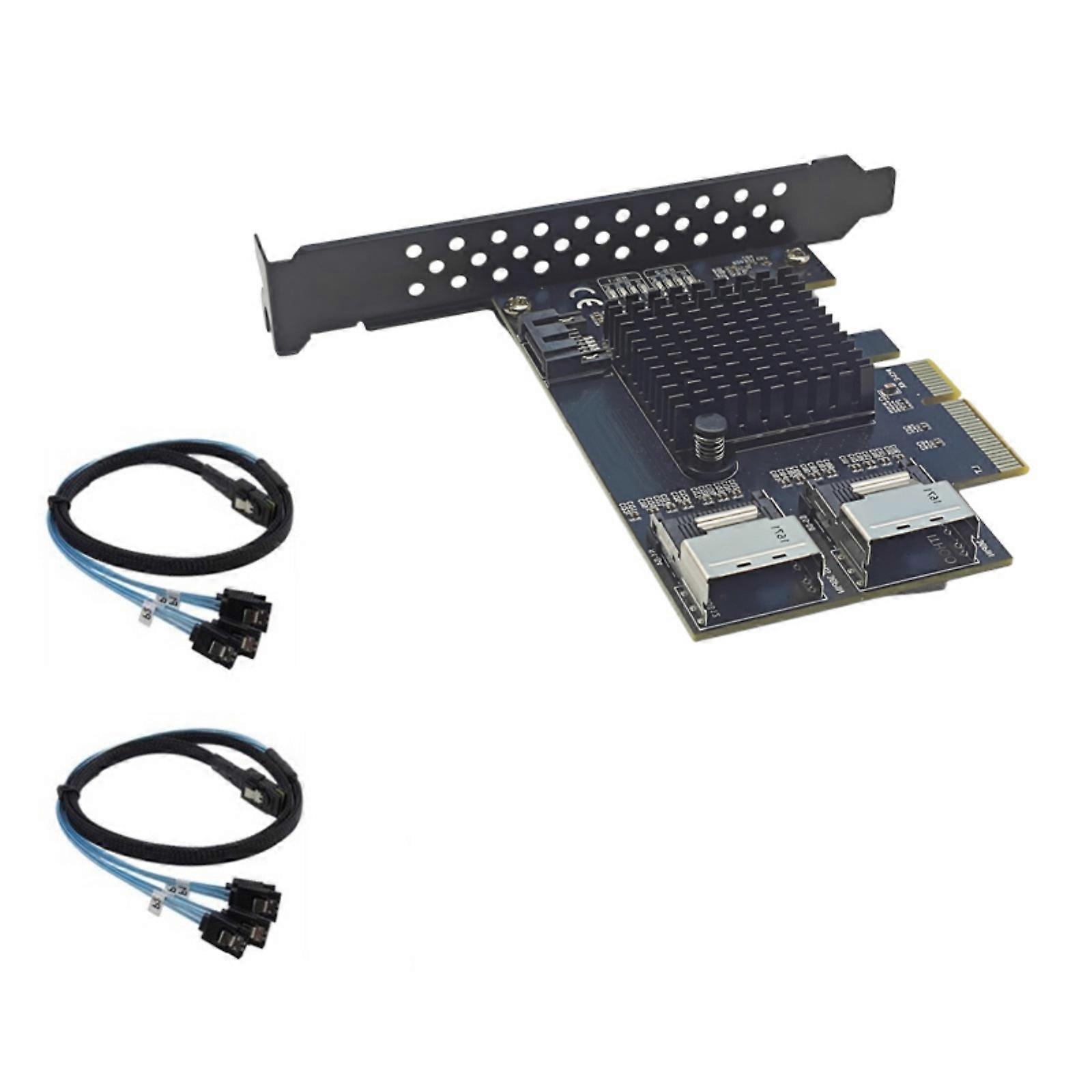 Desktop SFF8087 to PCIE Adapter PCIE to SFF-8087 Expansion Card Controller Support 9 Port 6Gbps Hardware Multicolor