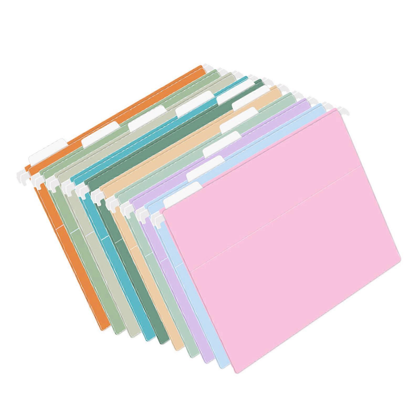 Space Saving Hanging File Holders Wall Mounted File Organizers Strong Plastic Construction for Office School Home Use Multicolor