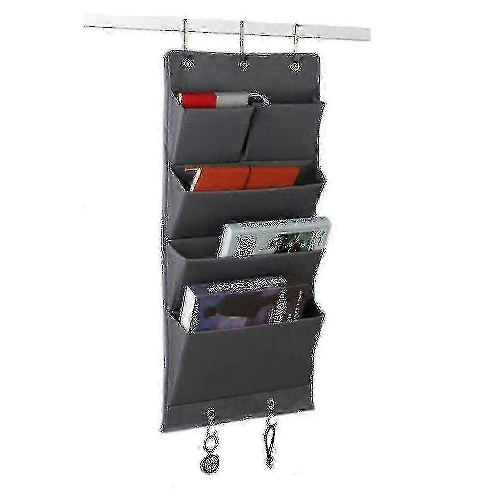 Hanging Door Closet Organizer Foldable Hanging Shelf With 5 Hooks
