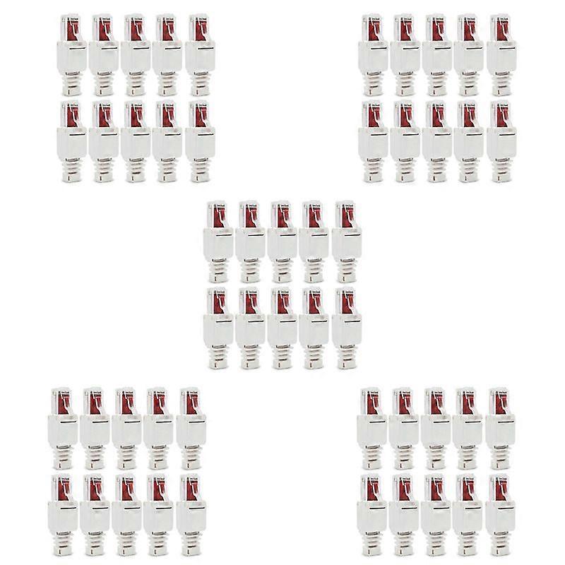 50 x Network Connectors Tool-Free RJ45 CAT6 LAN UTP Cable Plug Without Tools Cat5 Cat7 Installation 