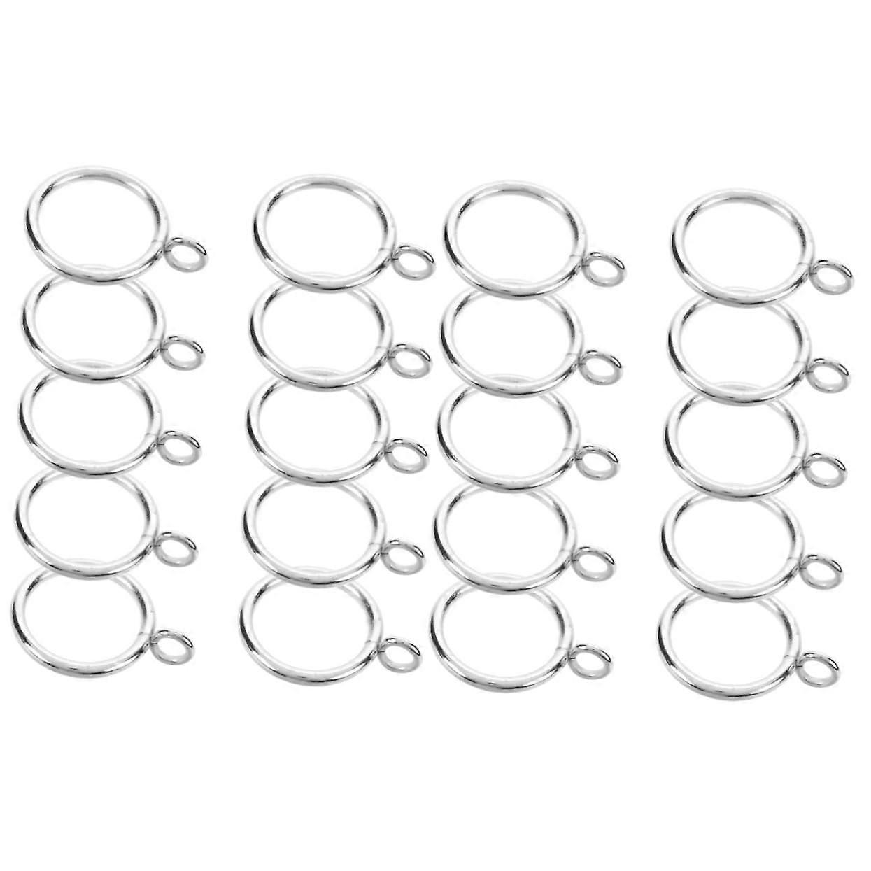 20pcs Curtain Eyelet Drapery Hooks Durable Metal Easy Install for Home Window Decor