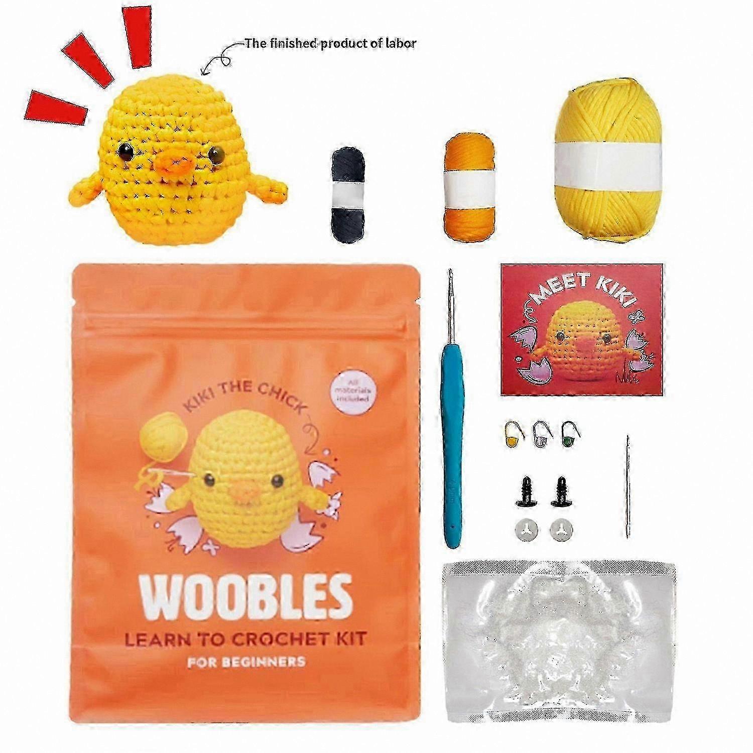 Beginner Crochet Kit for Stuffed Animals, DIY Yarn Crafting Set with Easy Instructions