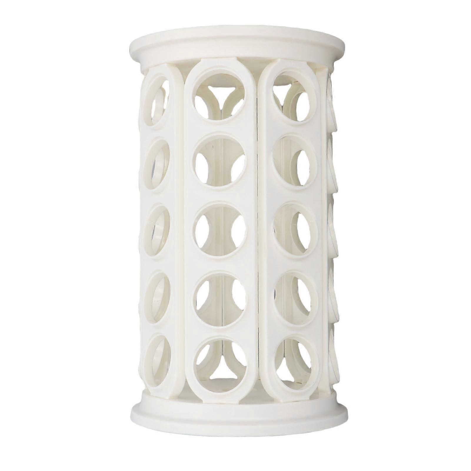 Coffee Pod Holder 360° Rotating Large Capacity Capsule Organizer Stand for Kitchen Counter White