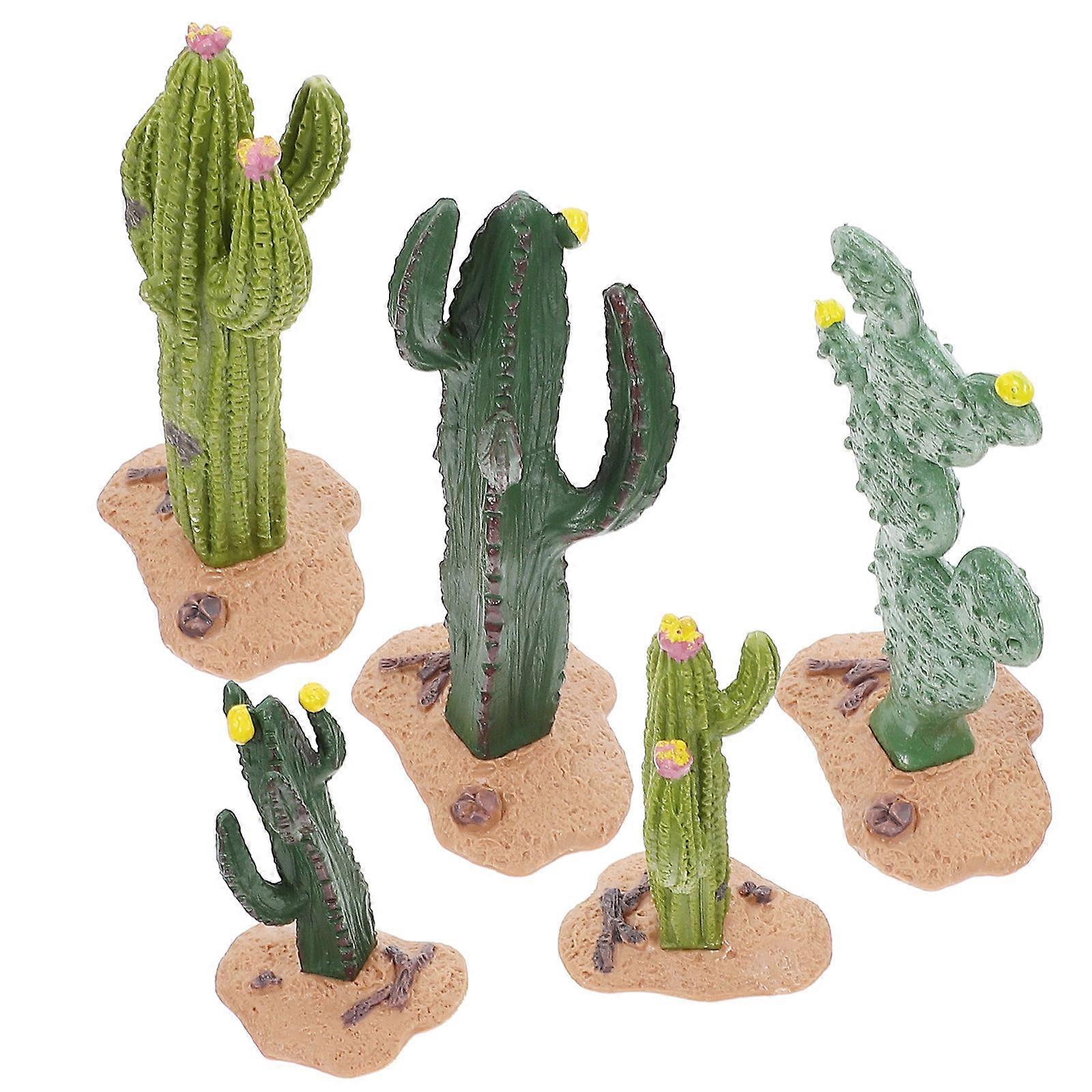Mini Cactus Plastic Cactus Model for Decoration 5Pcs Assorted
