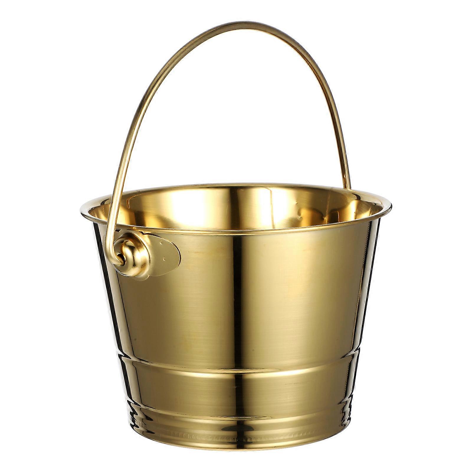 Golden Stainless Steel Ice Cube Bucket for Storage Use Drinks Cooler Bucket