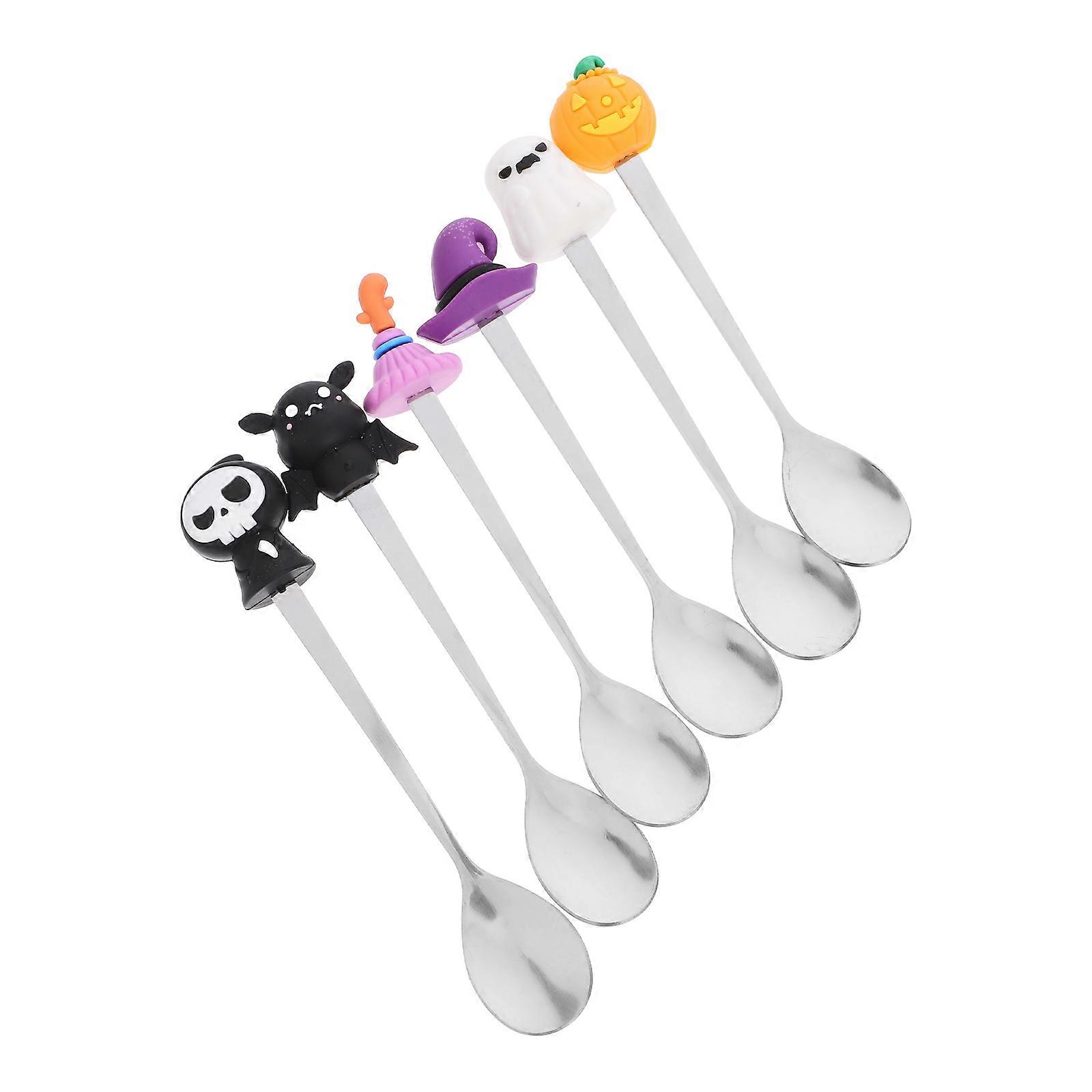 Halloween Elements Stainless Steel Spoons for Dessert Use 6Pcs Pack