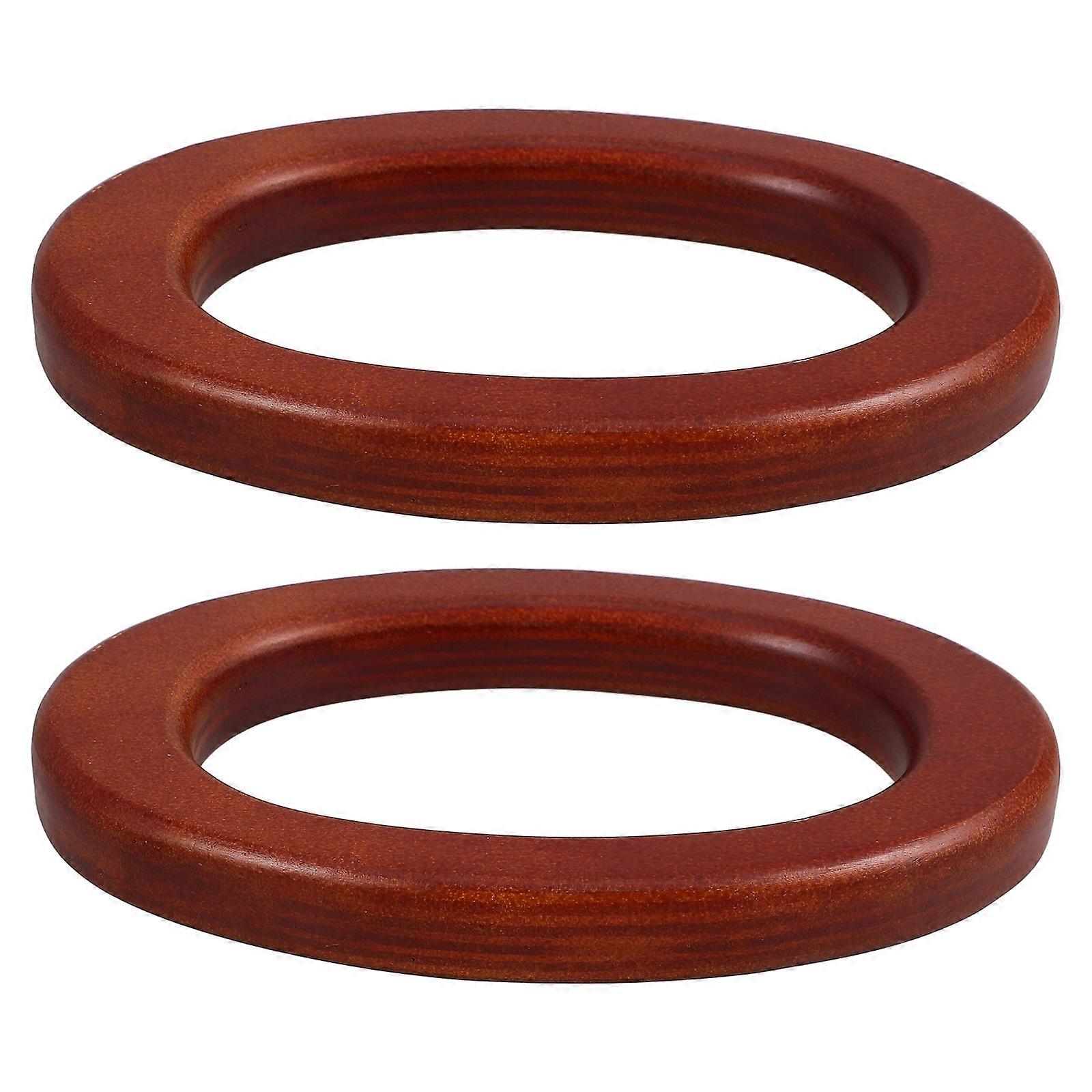 Decorative Bag Handles Wooden Round Replacement Handle 2Pcs for DIY Bags