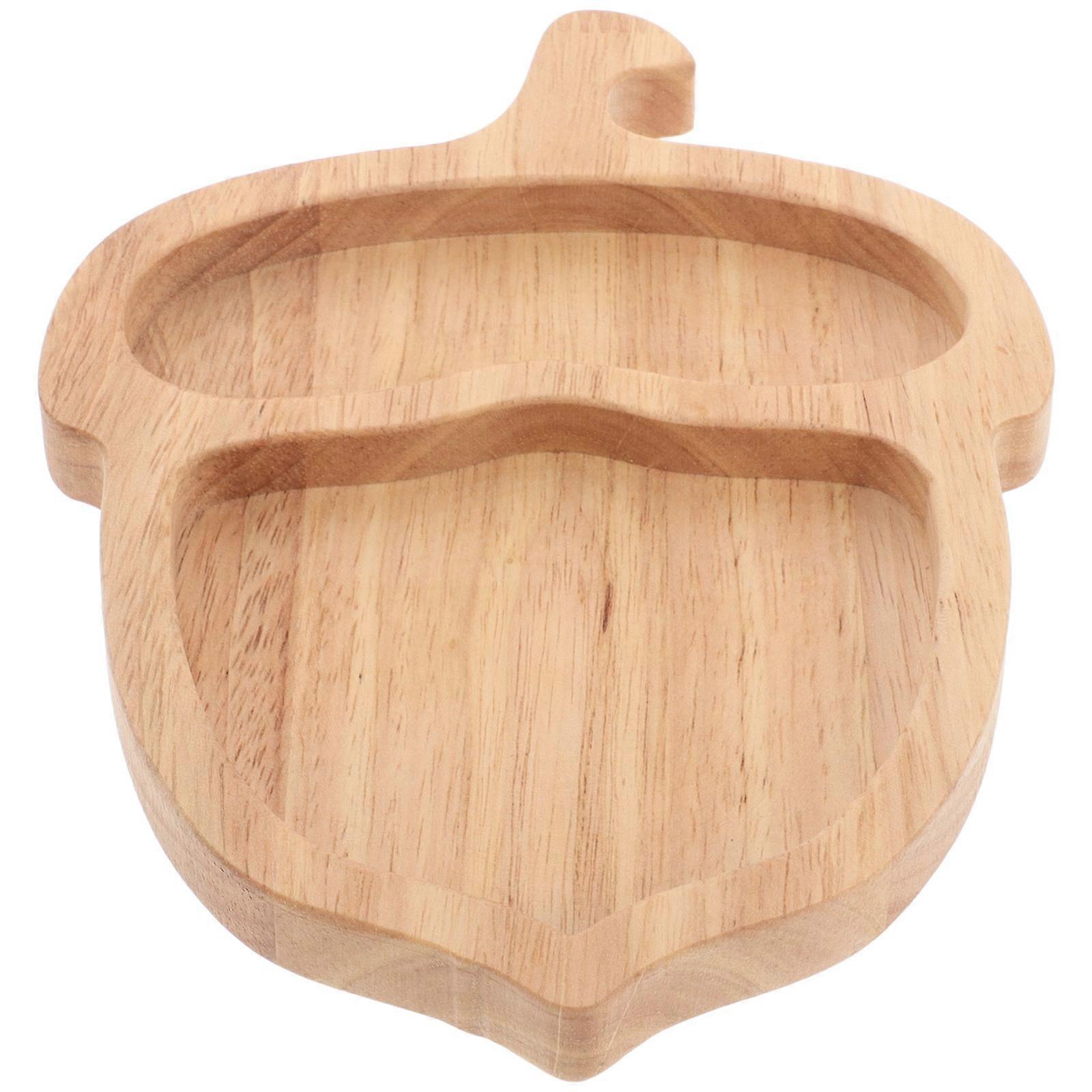 Brown Wood Serving Tray Acorn Shape for Storage and Bathroom Use