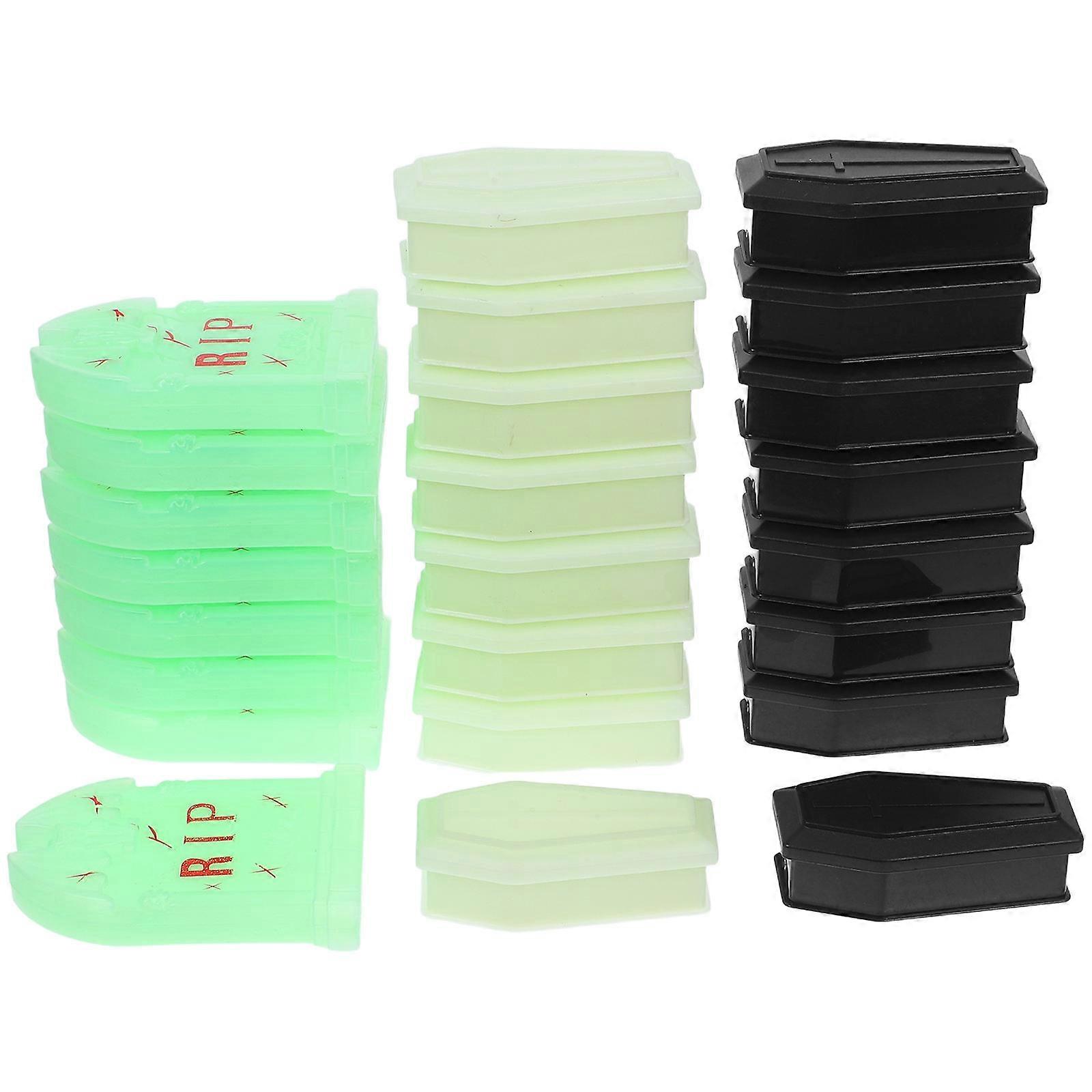 Halloween Miniature Coffin for Decoration 24Pcs Plastic Assorted Color Props