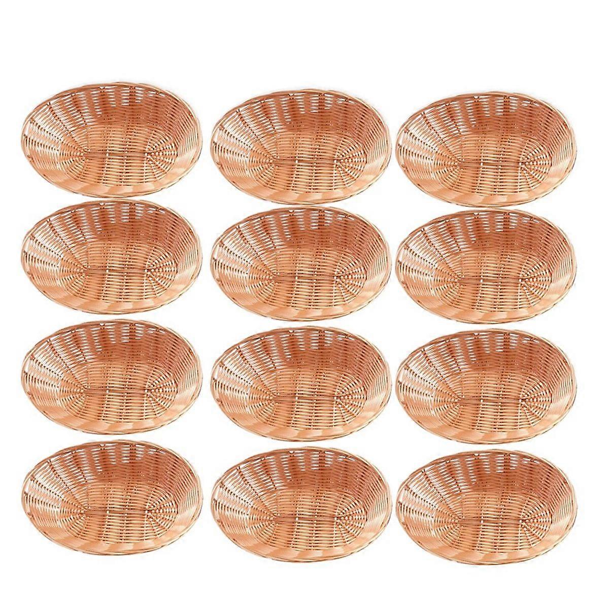 12 Pack Oval Basket, Empty Bread Basket Food Storage Basket Bulk,