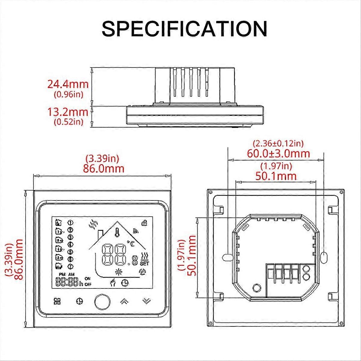 Inteligentní termostat regulátor teploty, elektrické podlahové vytápění Tuya