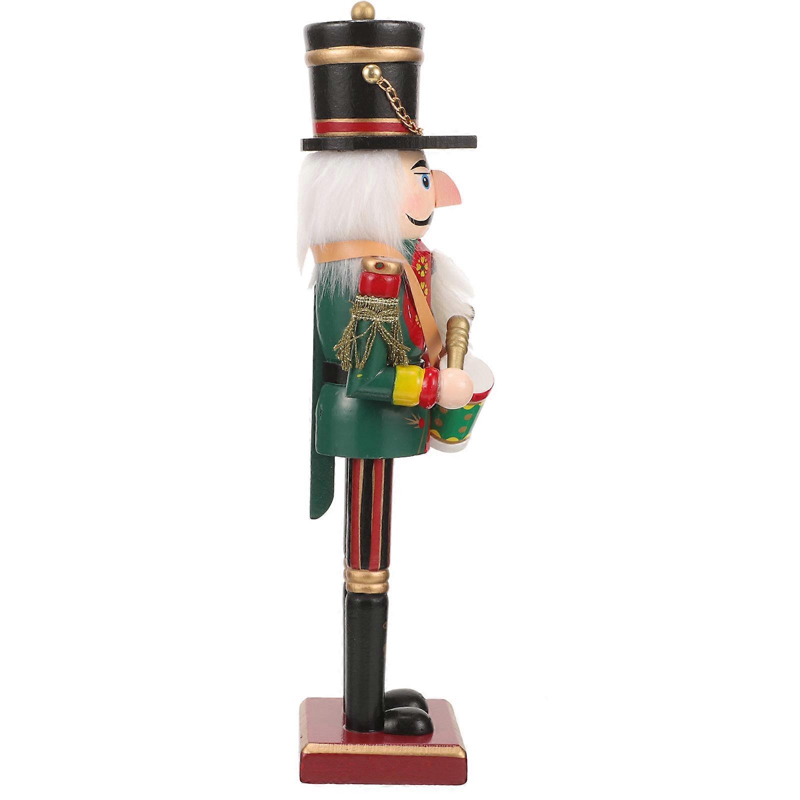 Christmas Nutcracker Figures, 11.8 Inch Wooden Nutcracker Soldier Christmas Decorations Festive Collectible Nutcracker  For Xmas Indoor Tabletop